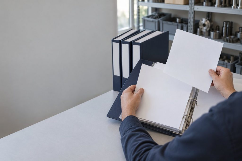 請求書と納品資料を突き合わせる手元