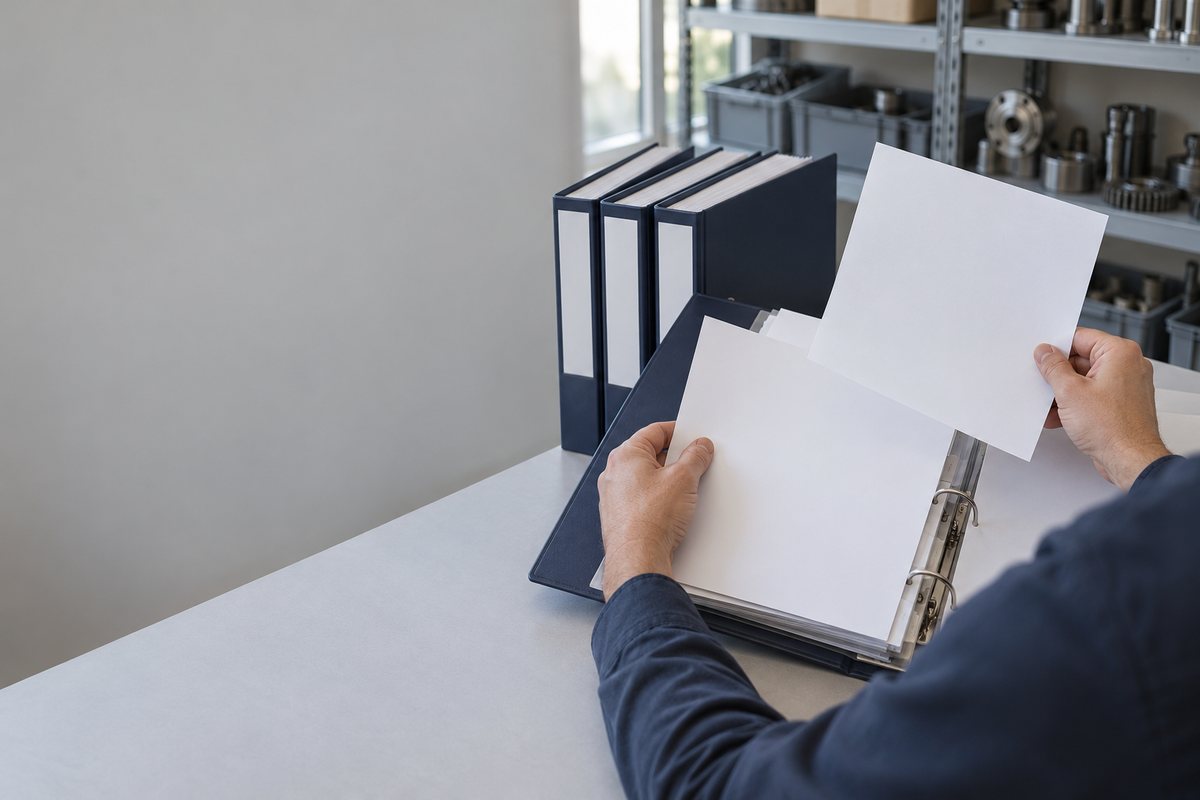 請求書と納品資料を突き合わせる手元