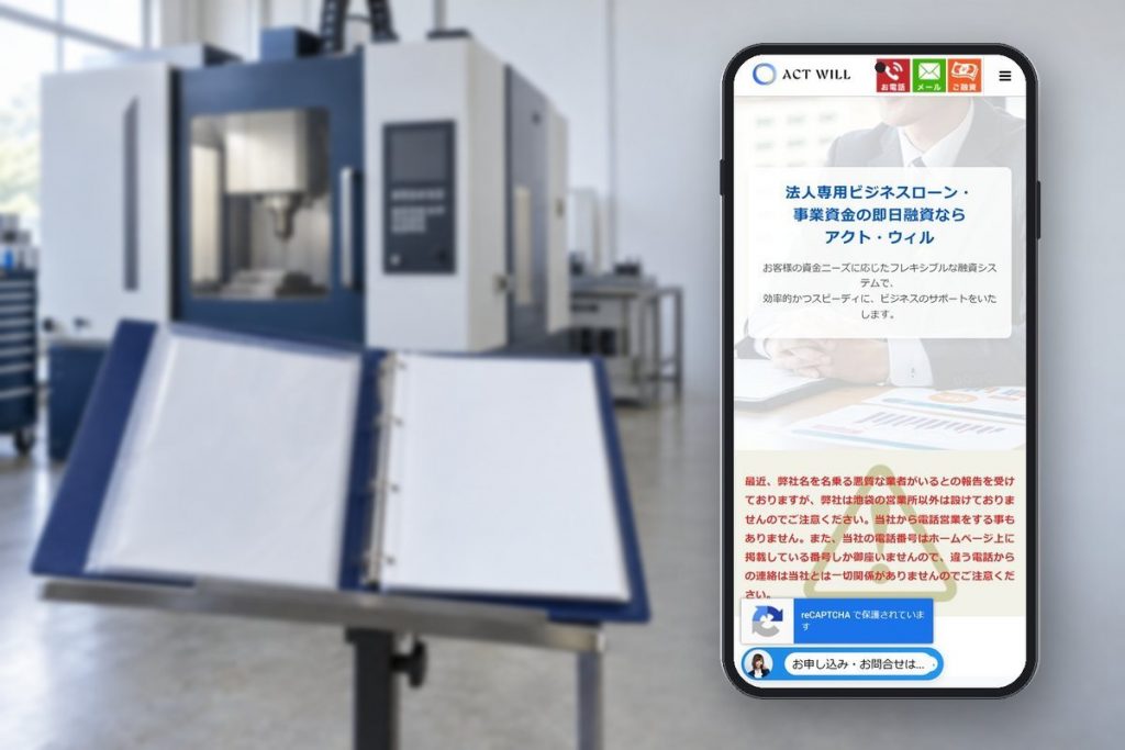 設備資金の相談を想定した町工場